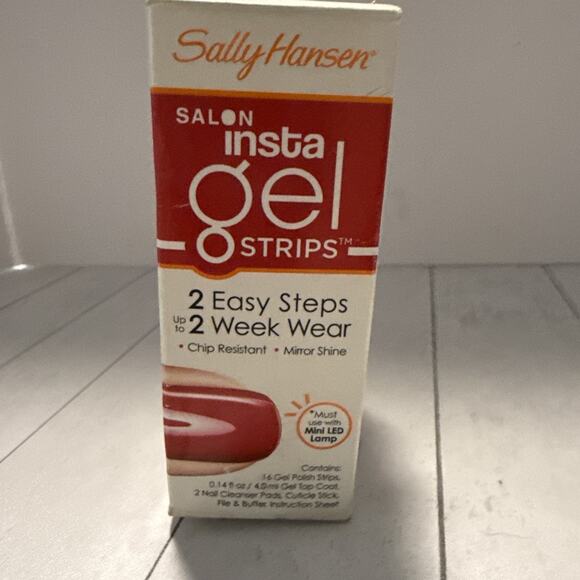 Sally Hansen Salon Insta Gel Strips Kit Red My Lips LED 2-Week Wear Sealed - Picture 1 of 6